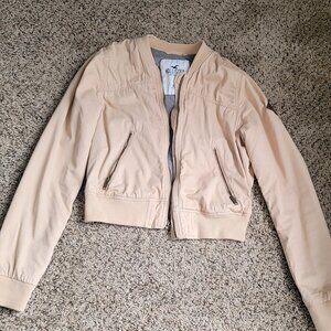 Hollister xsmall tan bomber jacket